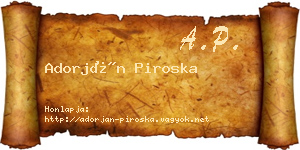 Adorján Piroska névjegykártya
