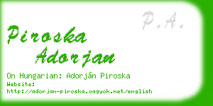 piroska adorjan business card